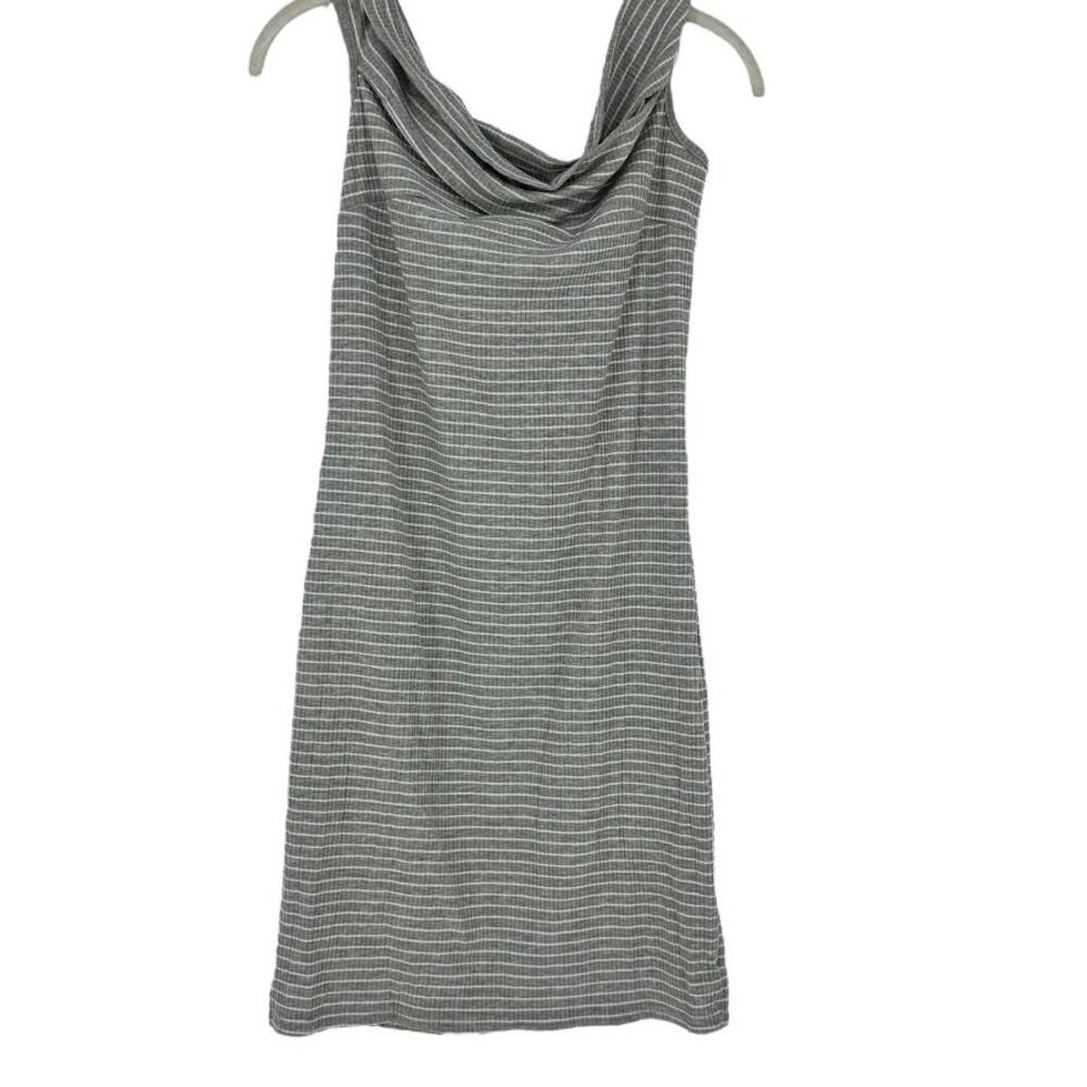 Sugar & Cream Gray and White Striped Dress Size Large